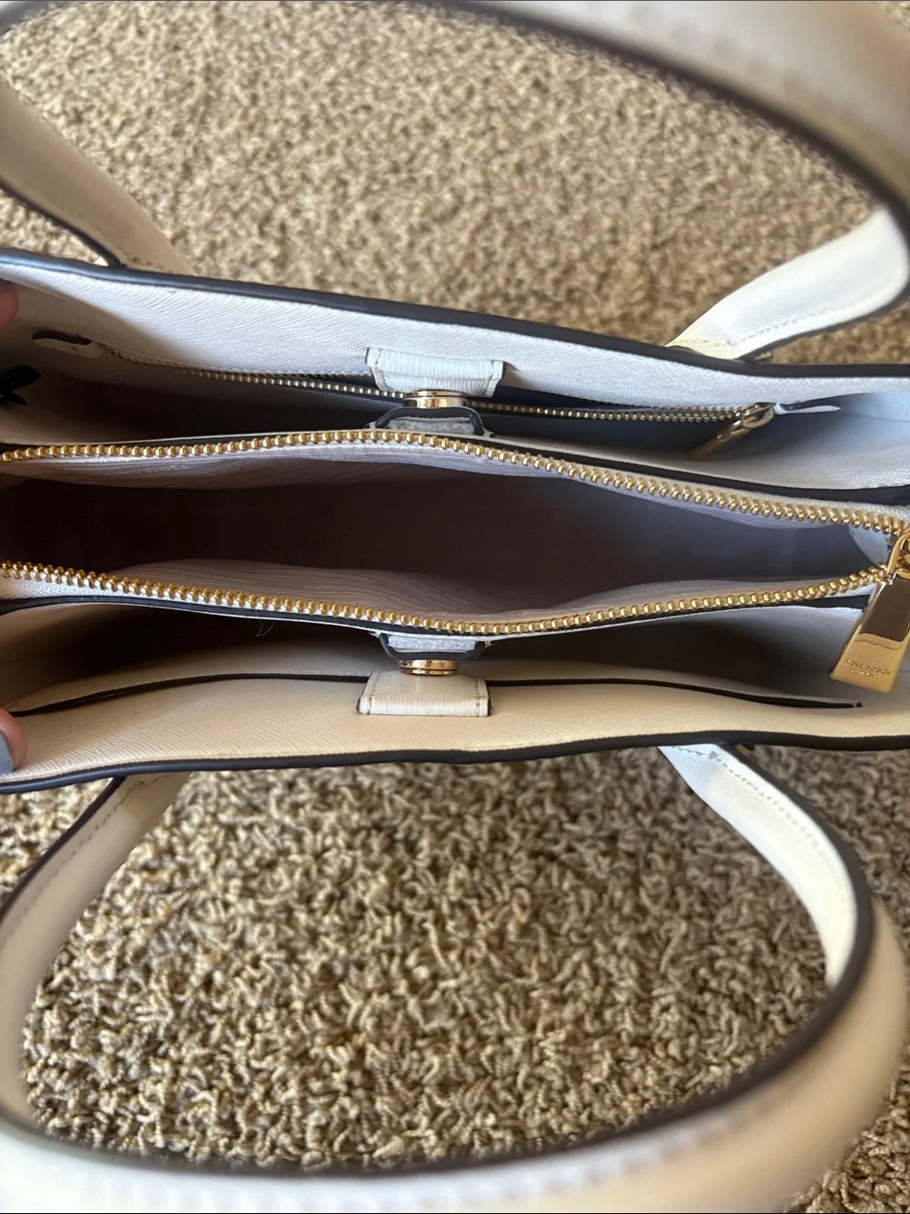 kate spade ♠️ White Serena Saffiano Satchel with Gold Hardware 🌟